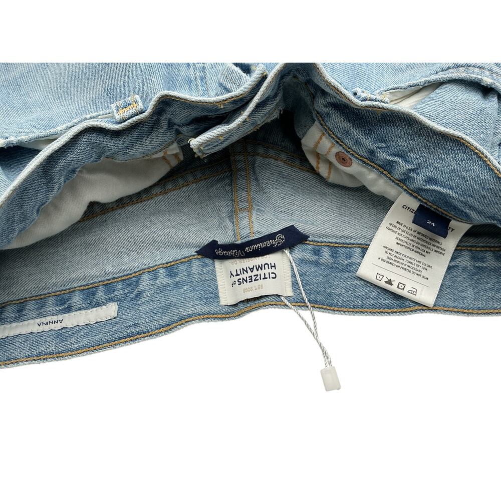 Citizens Of Humanity Wide Leg Blue Annina Petite Denim Jeans Size 24 - Picture 4 of 4
